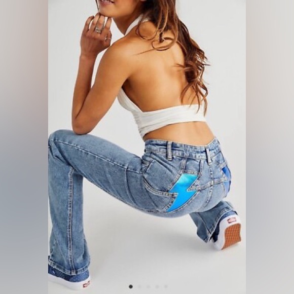 Free People We The Free Thunderbird Flare in Electric Blue